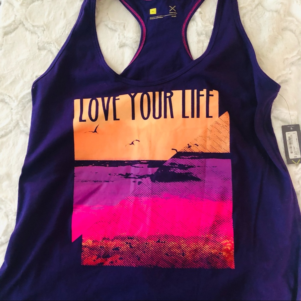 Xersion racerback T shirt in purple